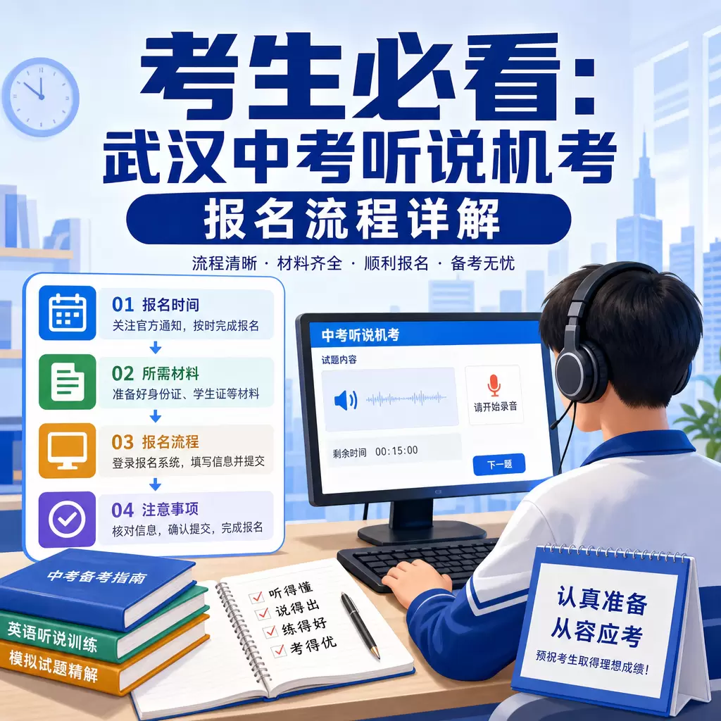下陆考生必看：武汉中考听说机考报名流程详解