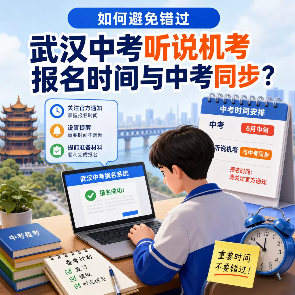 如何避免错过武汉中考听说机考报名时间与中考同步？