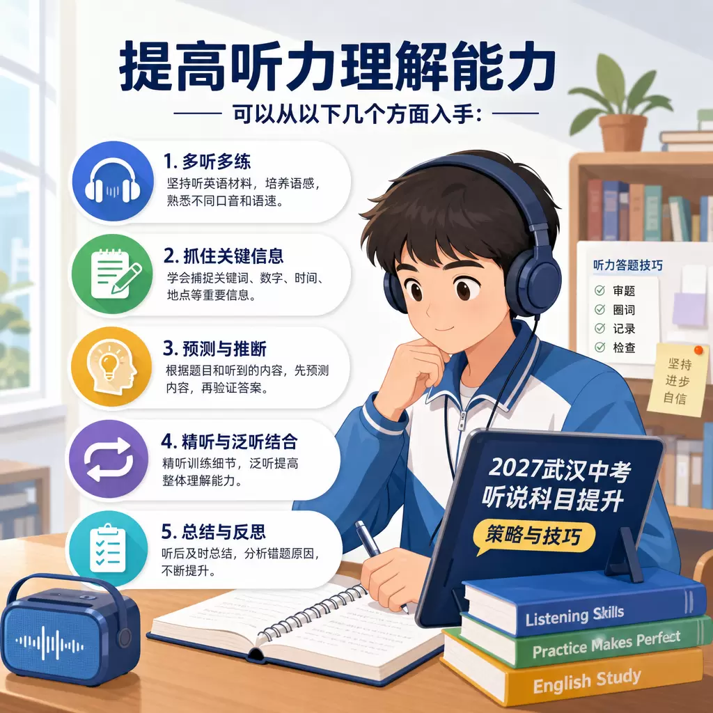 提升2027武汉中考听说科目的策略与技巧,适合下陆考生